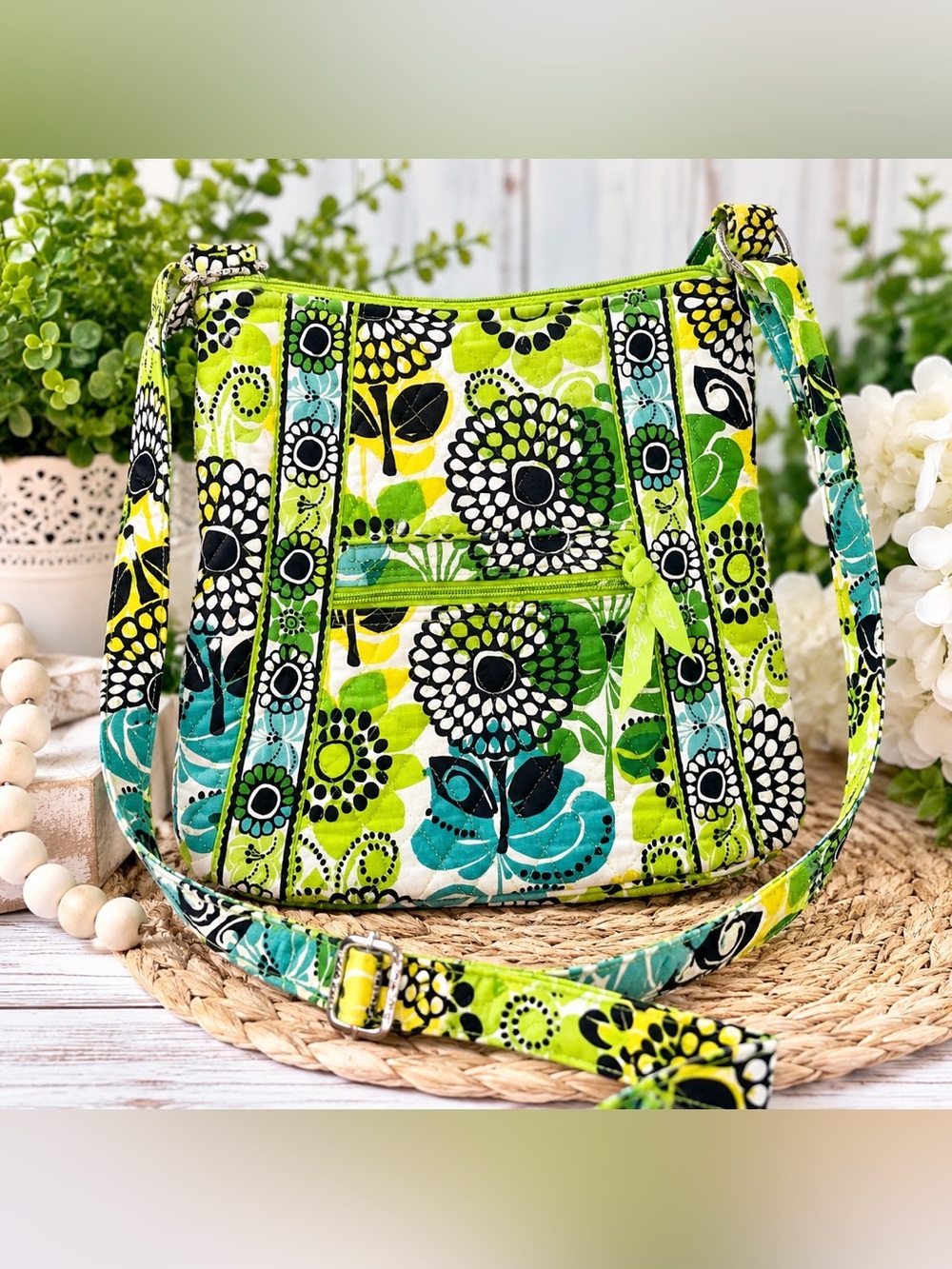 💚 Vera Bradley “Lime’s Up” Classic Hipster Crossbody Bag — Retired